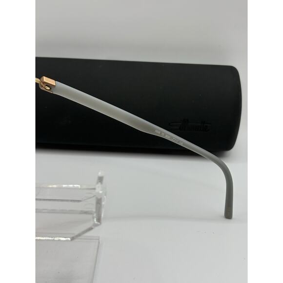 Silhouette Rimless Sunglasses Rose Gold Brown Lens Unisex 50mm